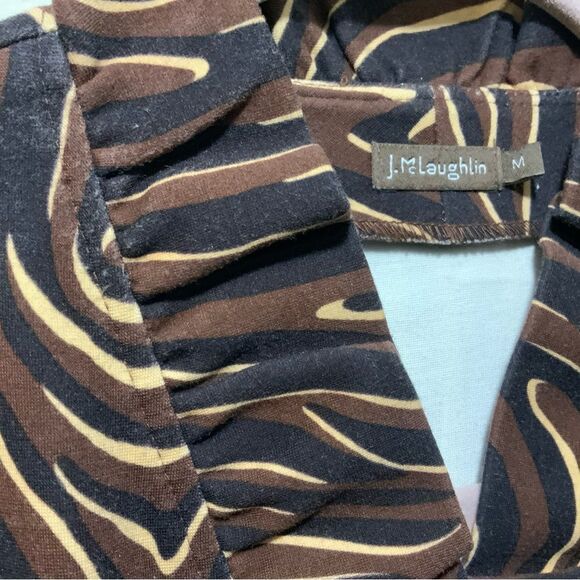 J. McLaughlin Terrin Ruffle Zambria Woman, size M , brown/black/cream - Picture 4 of 6